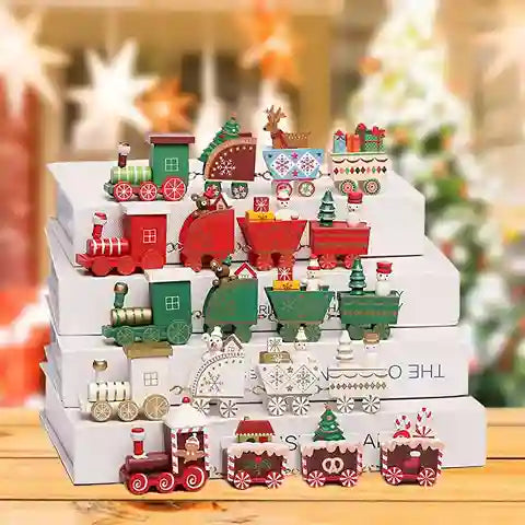 Wooden Christmas Train Set Decoration | BABBAK'S LTD