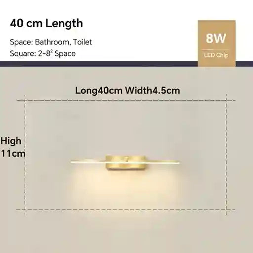 BABBAK’S LTD DAMIASMIL Modern LED Bathroom Mirror Lamp – Wall Mounted, Aluminum, Black/Ivory, Energy-Efficient Lighting