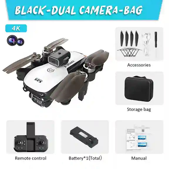 BABBAK'S LTD KBDFA S2S Mini Drone – Foldable Obstacle Avoidance Drone with 4K/8K HD Camera