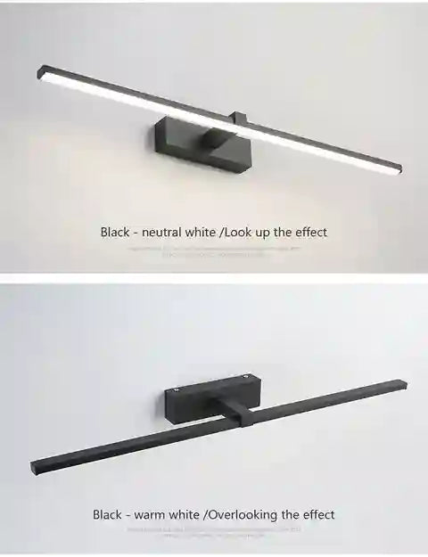 BABBAK’S LTD DAMIASMIL Modern LED Bathroom Mirror Lamp – Wall Mounted, Aluminum, Black/Ivory, Energy-Efficient Lighting