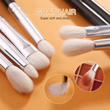 BABBAK'S LTD BEILI 8pcs Eye Makeup Brush Set – Black & Silver Professional Eye Shadow Blending Brushes
