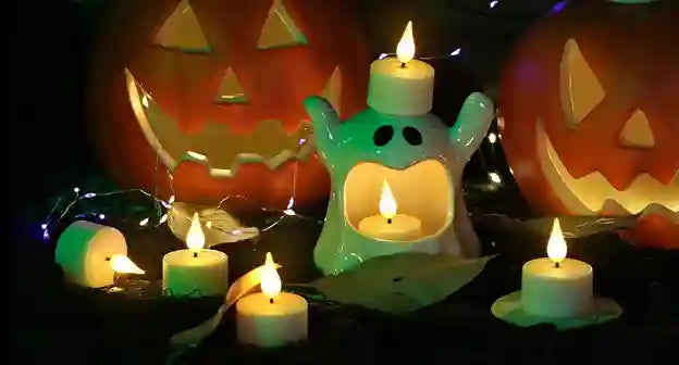 BABBAK'S LTD FREEPOWER Rechargeable LED Tea Candles – Flameless Dimmable Lights with Remote (5.5x4cm, Warm White, Black Cup)