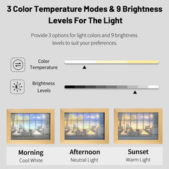 BABBAK'S LTD Ivory Wood Table Lamp – Modern LED Touch Control Bedside Light