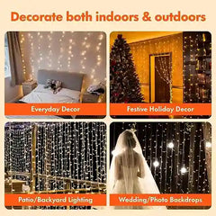 BABBAK'S LTD 3M LED Curtain String Lights – 8‑Mode USB Fairy Garland for Holiday & Wedding Decor