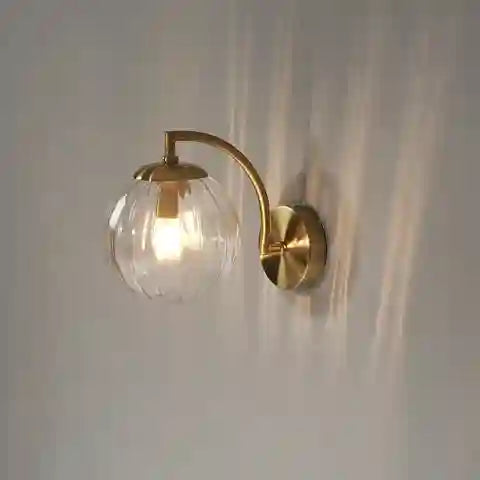 BABBAK'S LTD LZPZ RUI Modern Wall Lamps – Elegant LED Lighting for Bedroom & Hallway (Metal + Glass, Blue/Gray/Green)