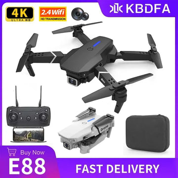 BABBAK'S LTD KDBFA E88 Pro WiFi FPV Drone – Foldable 4K/1080P HD Camera Quadcopter with Live Video & Height Hold