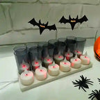 BABBAK'S LTD FREEPOWER Rechargeable LED Tea Candles – Flameless Dimmable Lights with Remote (5.5x4cm, Warm White, Black Cup)