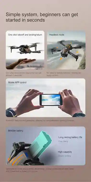 BABBAK'S LTD MIJIA 8K UHD Camera Drone – Lightweight App-Controlled Aerial Photography Quadcopter