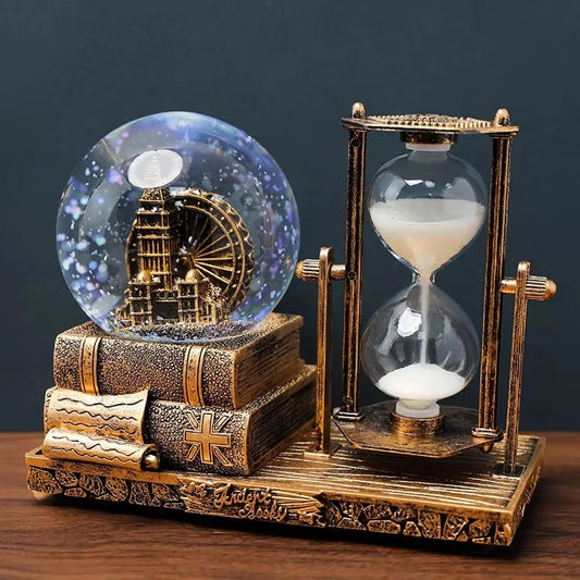 Time Crystal Ball Hourglass Antique Eiffel Tower Quicksand