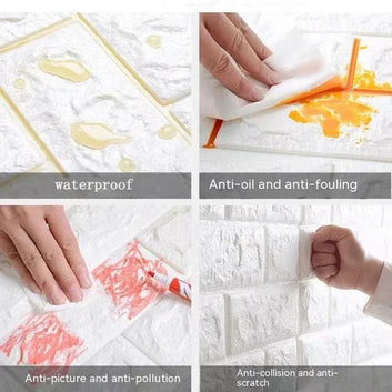 BABBAK'S LTD 3D Self‑Adhesive Brick Wallpaper – Waterproof Wall Stickers for Home Decoration