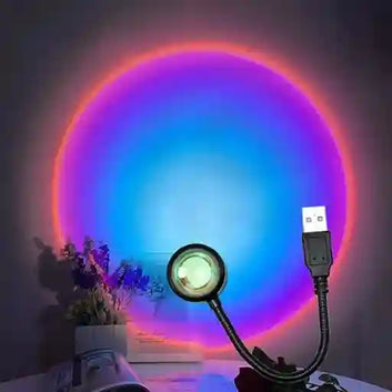 BABBAK'S LTD Mini RGB Sunset Projection Lamp – USB Atmosphere Night Light for Bedroom & Photography