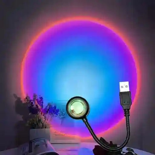 BABBAK'S LTD Mini RGB Sunset Projection Lamp – USB Atmosphere Night Light for Bedroom & Photography