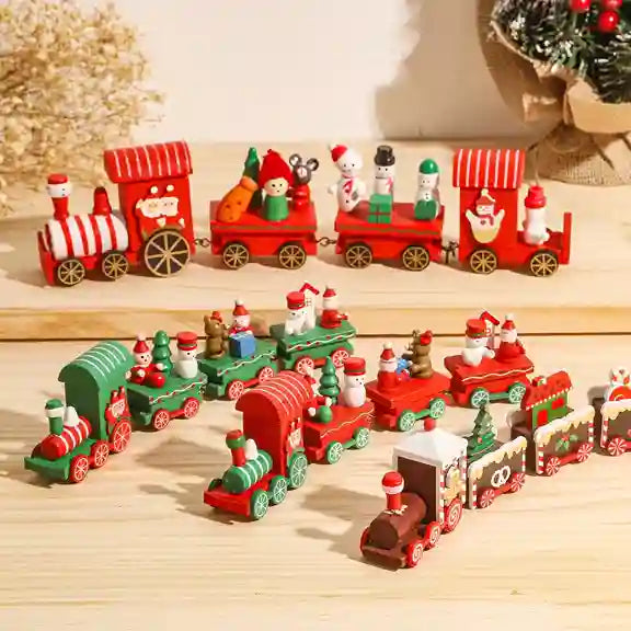 Wooden Christmas Train Set Decoration | BABBAK'S LTD