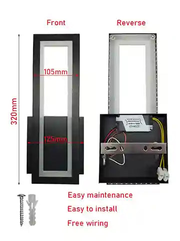 BABBAK'S LTD DUTRIEUX Modern Wall Lamp – LED Wall Lighting, Black/Gold/White, Metal & Acrylic, Stylish Home Decor