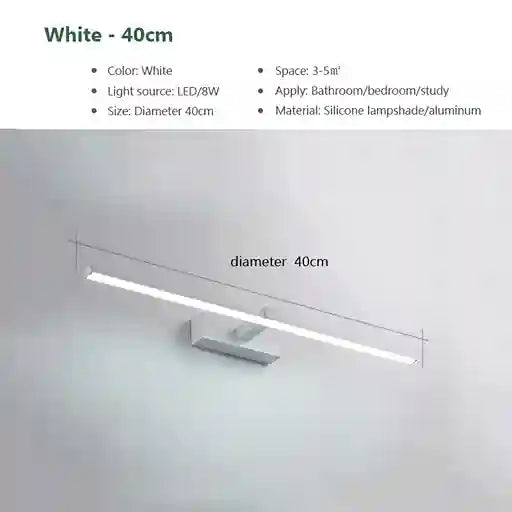 BABBAK’S LTD DAMIASMIL Modern LED Bathroom Mirror Lamp – Wall Mounted, Aluminum, Black/Ivory, Energy-Efficient Lighting