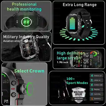 BABBAK'S LTD Xiaomi Military GPS Smart Watch – Rugged Outdoor Fitness Tracker with Bluetooth Calling & 100+ Sports Modes