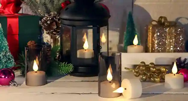 BABBAK'S LTD FREEPOWER Rechargeable LED Tea Candles – Flameless Dimmable Lights with Remote (5.5x4cm, Warm White, Black Cup)