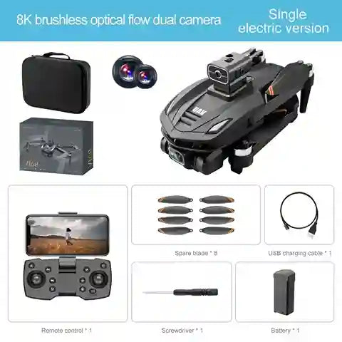BABBAK'S LTD V168 8K Triple Camera Drone – GPS, Brushless Motors & 4-Way Obstacle Avoidance