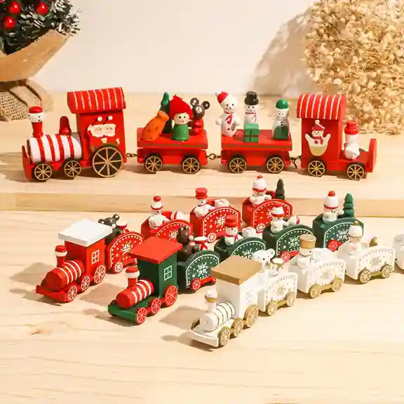 Wooden Christmas Train Set Decoration | BABBAK'S LTD
