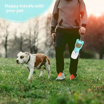 BABBAK'S LTD Dog Water Bottle with Detachable Food Container – Leak‑Proof Travel Pet Dispenser