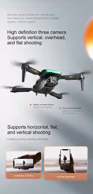 BABBAK’S LTD New A88 8K GPS Dual Camera Drone – 5G Obstacle Avoidance, 50X Zoom, Brushless Motor, 48-Min Flight