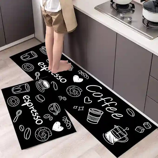 BABBAK'S LTD Anti‑Slip Waterproof Kitchen Mat – Fade‑Resistant Polyester Rug with Letter Pattern