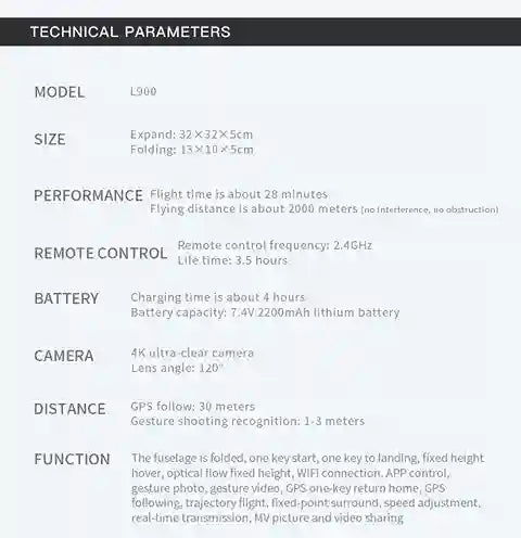 BABBAK'S LTD L900 Pro SE MAX 5G WiFi Brushless GPS Drone – 4K Dual Camera with Obstacle Avoidance