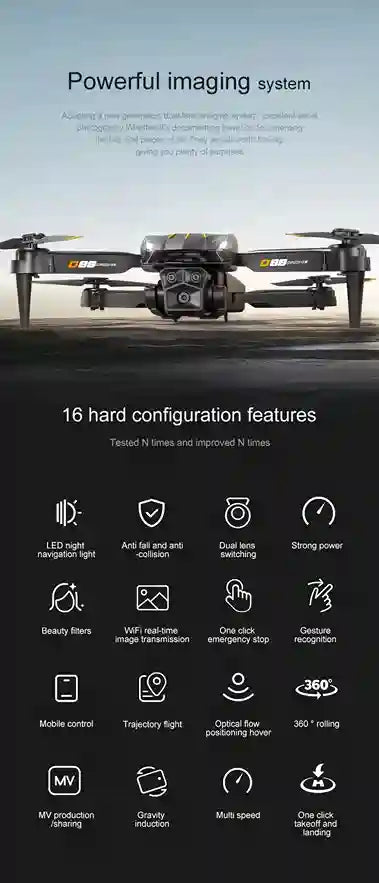 BABBAK'S LTD MIJIA 8K UHD Camera Drone – Lightweight App-Controlled Aerial Photography Quadcopter