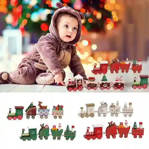 Wooden Christmas Train Set Decoration | BABBAK'S LTD
