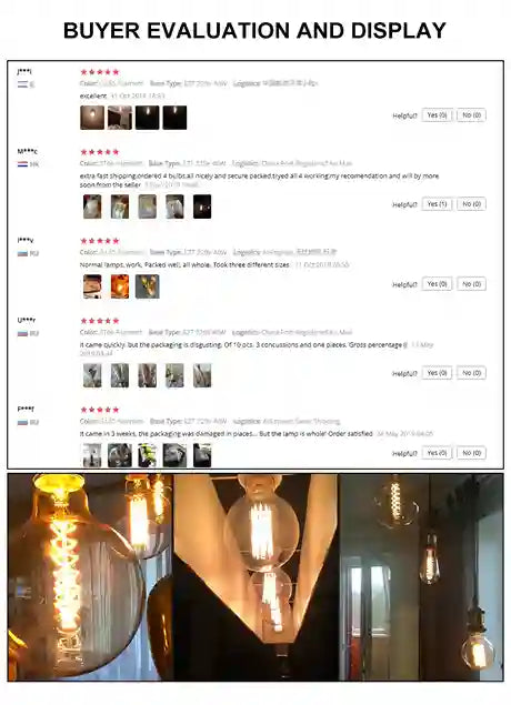 BABBAK'S LTD Vintage Edison LED Bulb – Retro E27 40W Warm Light Home & Café Lighting