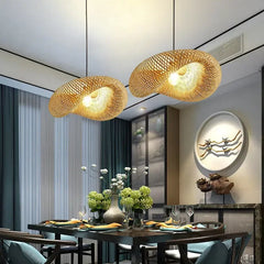 Bamboo Hand Weaving Pendant Light LED Ceiling Lamp