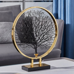 BABBAK'S LTD K&B Sea Tree Geometric Metal Wall Decor – Vintage Abstract Iron Showpiece for Home & Office