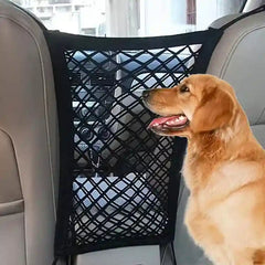 BABBAK'S LTD Pet Car Barrier – Dog Safety Mesh with Storage Bag for Back Seat Protection