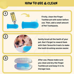 BABBAK'S LTD Silicone Pet Finger Toothbrush – Dog & Cat Teeth Cleaning Tool for Small Pets