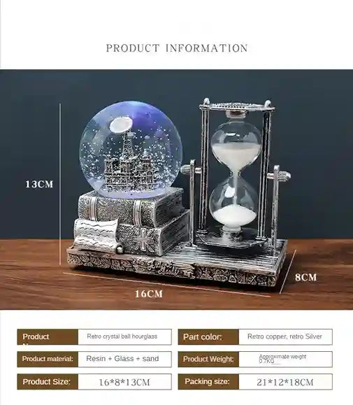 Sand Timer Hourglass Table Decor Gold | BABBAK'S LTD