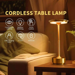 BABBAK'S LTD Modern Aluminum LED Table Lamp – Touch Control Up & Down Lighting for Bedroom & Desk