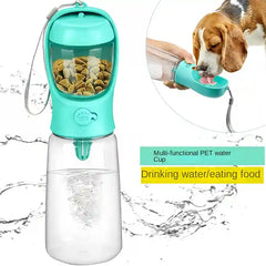BABBAK'S LTD Portable Pet Water Bottle with Food Dispenser – Travel Dog & Cat Drinking Cup