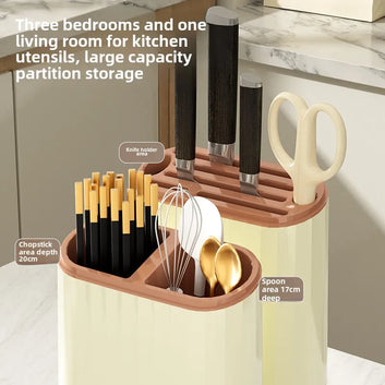 BABBAK'S LTD Multi‑Functional Kitchen Shelf – Cutting Board, Knife & Chopstick Holder with Countertop Drain