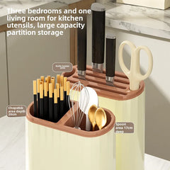 BABBAK'S LTD Multi‑Functional Kitchen Shelf – Cutting Board, Knife & Chopstick Holder with Countertop Drain