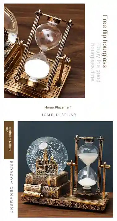 Sand Timer Hourglass Table Decor Gold | BABBAK'S LTD