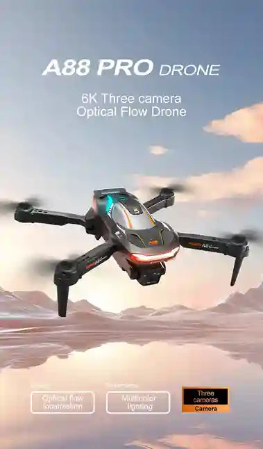 BABBAK’S LTD New A88 8K GPS Dual Camera Drone – 5G Obstacle Avoidance, 50X Zoom, Brushless Motor, 48-Min Flight