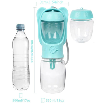 BABBAK'S LTD Dog Water Bottle with Detachable Food Container – Leak‑Proof Travel Pet Dispenser