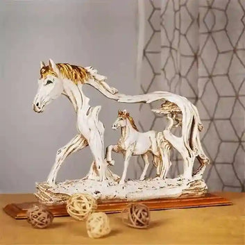BABBAK'S LTD Resin Horse Statue – Mare & Foal Abstract Home Decor Sculpture