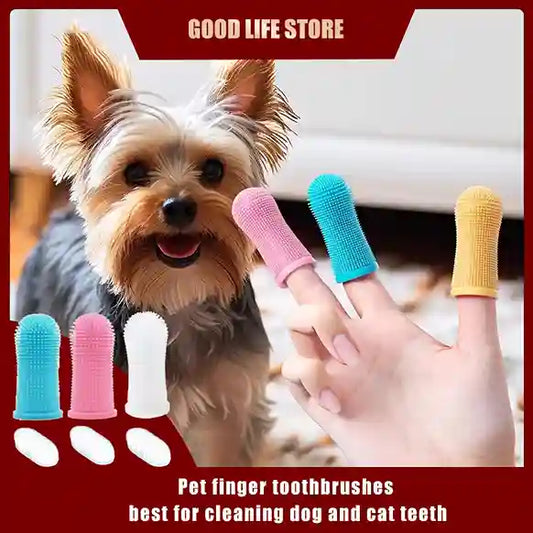 BABBAK'S LTD Silicone Pet Finger Toothbrush – Dog & Cat Teeth Cleaning Tool for Small Pets