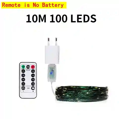 BABBAK'S LTD Copper Wire LED Fairy Lights – 12M Green String Lights with Remote for Christmas & Wedding Decor