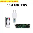 BABBAK'S LTD Copper Wire LED Fairy Lights – 12M Green String Lights with Remote for Christmas & Wedding Decor