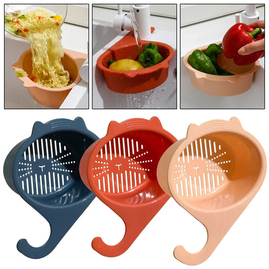 BABBAK'S LTD HARKO Kitchen Sink Drain Basket – Faucet Filter Shelf & Wet‑Dry Separation Organizer
