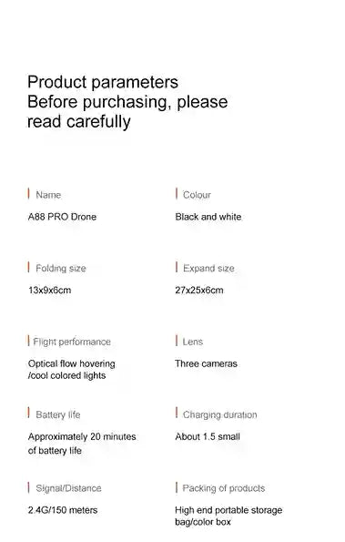 BABBAK’S LTD New A88 8K GPS Dual Camera Drone – 5G Obstacle Avoidance, 50X Zoom, Brushless Motor, 48-Min Flight