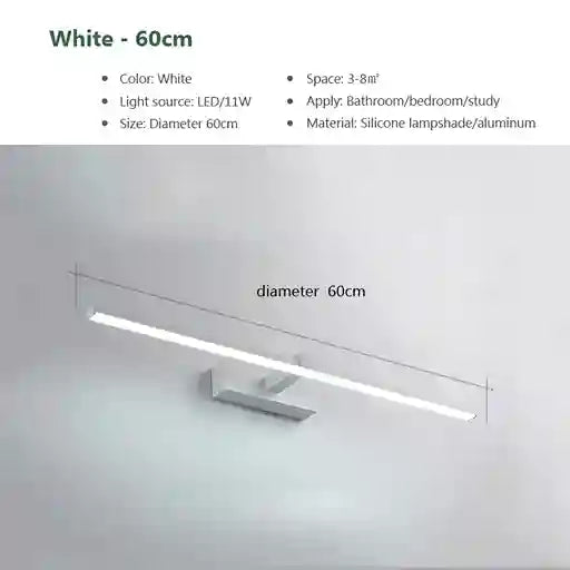 BABBAK’S LTD DAMIASMIL Modern LED Bathroom Mirror Lamp – Wall Mounted, Aluminum, Black/Ivory, Energy-Efficient Lighting