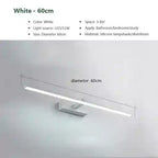 BABBAK’S LTD DAMIASMIL Modern LED Bathroom Mirror Lamp – Wall Mounted, Aluminum, Black/Ivory, Energy-Efficient Lighting